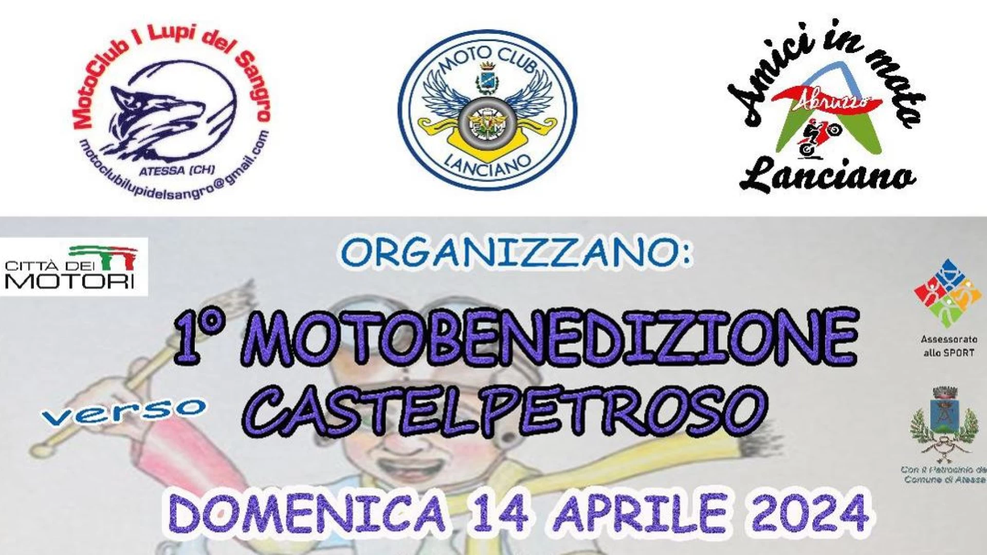 Domenica 14 aprile la prima edizione della “Motobenedizione” nel Molise. Protagonisti i motociclisti abruzzesi di due gruppi “I Lupi del Sangro”,“Gli Amici in Moto” e “Motoclub Lanciano”.
